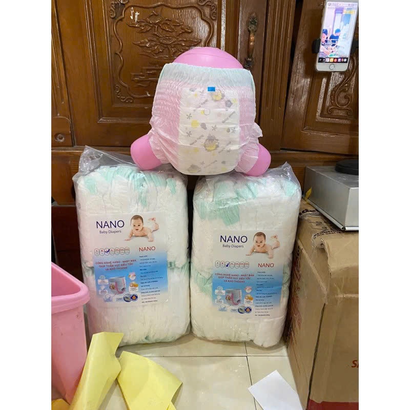 ( Combo 200 miếng ) Bỉm Quần Nano BaBy Đệm Mây, Bo Mông, Mềm Mỏng Thấm Hút Tốt, Đủ Size S-4XL