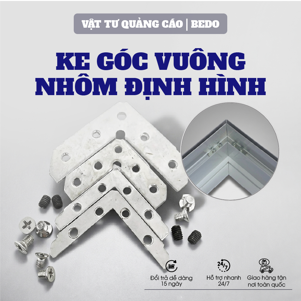 Ke Góc Hộp Đèn Không Viền BEDO Nhôm Thép Nhựa Lắp Khung Hộp Đèn LED Backlit Chắc Chắn Bền Đẹp