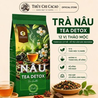 Trà Nâu Detox 12 Vị Thảo Mộc Thủy Chi Cacao Trà Túi Lọc Thiên Nhiên Thơm Ngon Dễ Pha Hộp 20 Gói