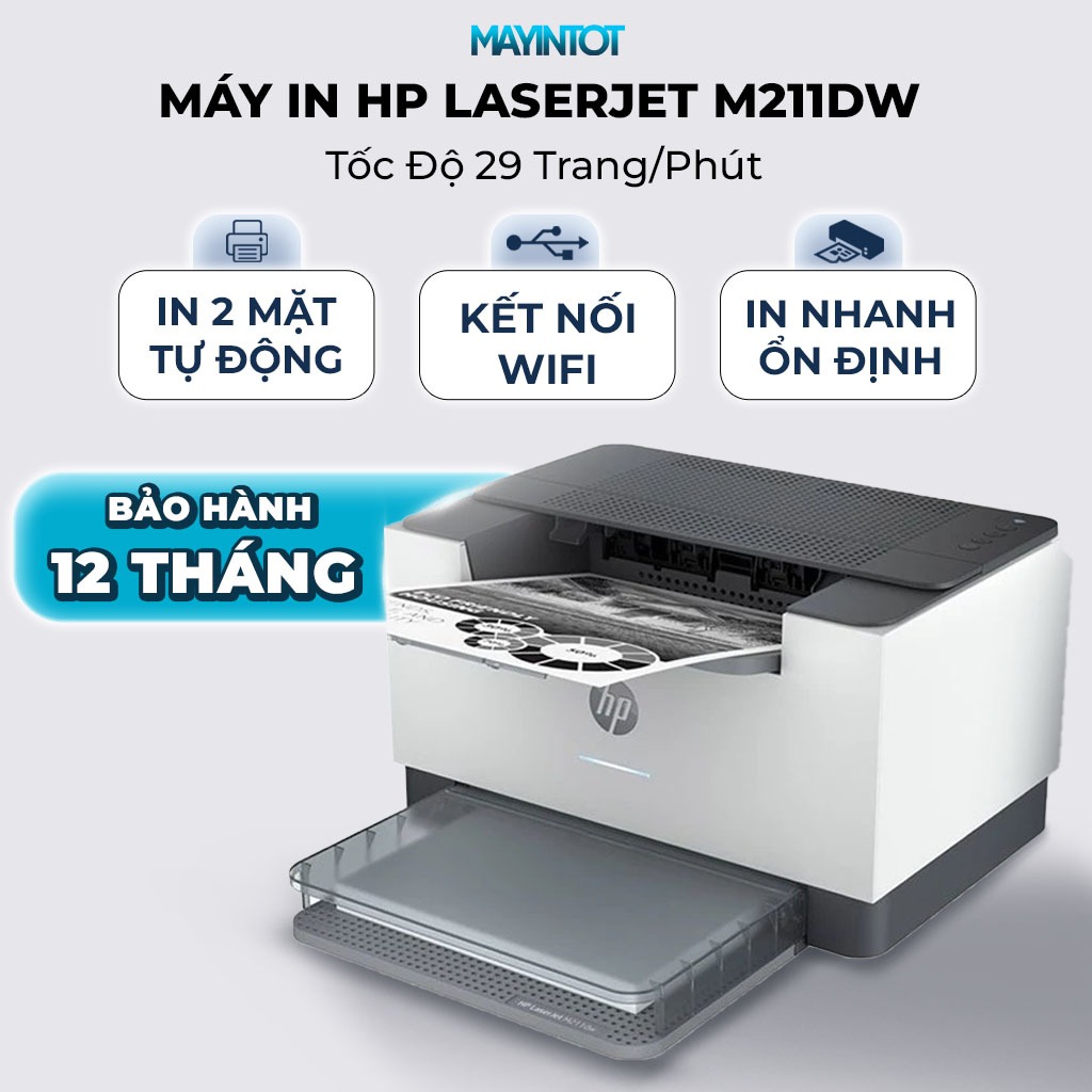 Máy In HP LaserJet M211DW -Tốc Độ 29 Trang/Phút, Kết Nối WIFI, In 2 Mặt Tự Động, Thiết Kế Nhỏ Gọn - Máy In Tốt