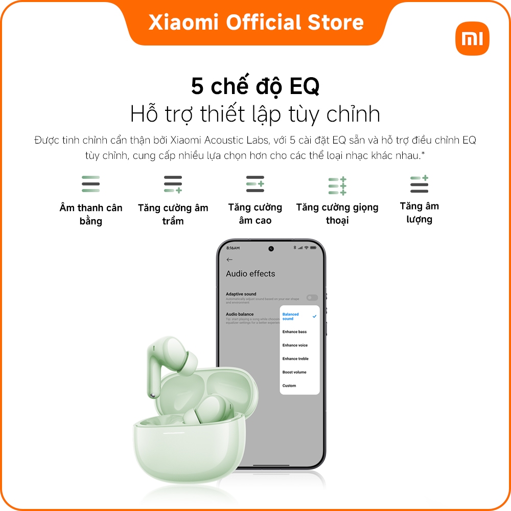 Xiaomi Tai nghe bluetooth REDMI Buds 8 | ANC lai lên đến 50dB | Động cơ động lực 11mm mạnh mẽ | BigBuy360 - bigbuy360.vn