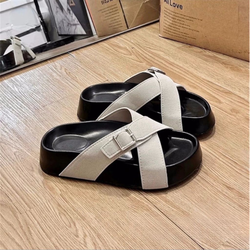 Dép Lê Nữ, Dép Lê Nữ Đế Cao Quai Chéo Hot Trend N53 || Young Sneaker