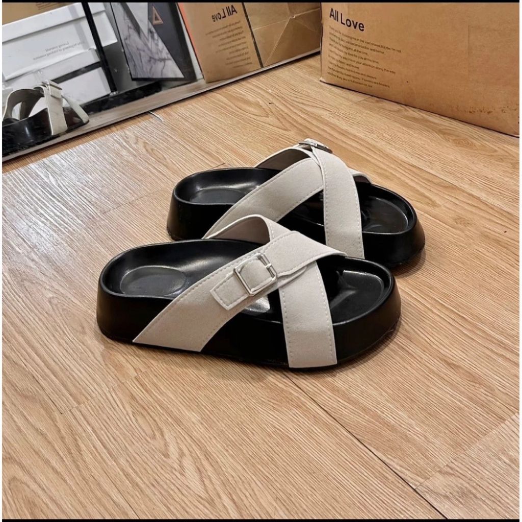 Dép Lê Nữ, Dép Lê Nữ Đế Cao Quai Chéo Hot Trend N53 || Young Sneaker