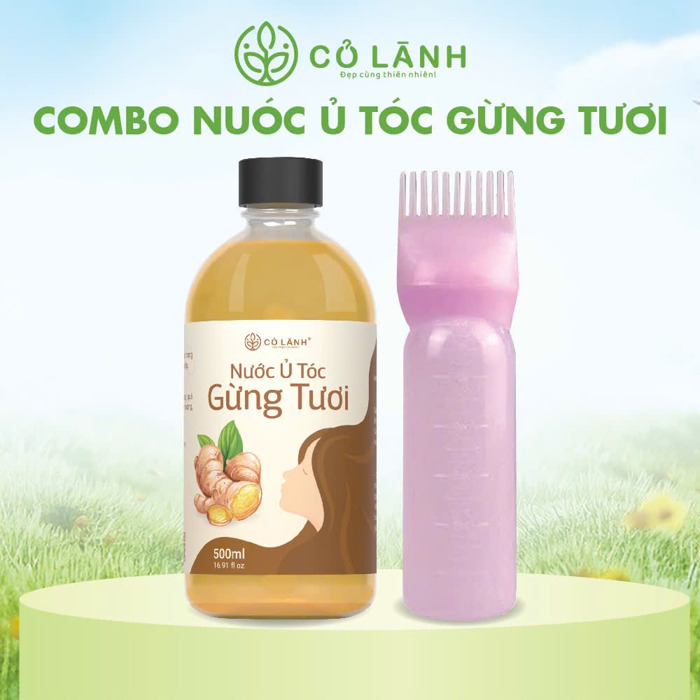 Combo 1 Chai Nước Cốt Ủ Gừng Tươi 500ml Cỏ Lành + 1 Lược Ủ Tóc – Hỗ Trợ Mọc Tóc, Giảm Rụng Tóc, Giảm Ngứa, Giảm Gàu