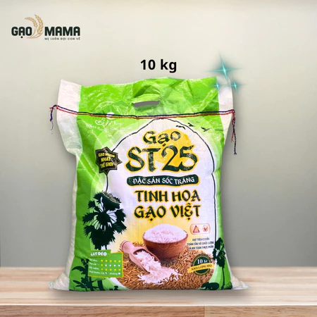 Gạo ST25 Sóc Trăng, Gạo ST25 Cỏ May, Thơm Mùi Lá Dứa, Cơm Mềm Dẻo Dai