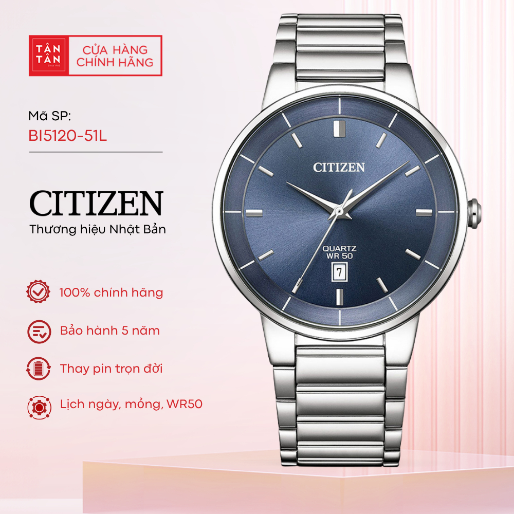 Đồng Hồ Nam Citizen  BI5120-51L Quartz 40mm - Đồng Hồ Tân Tân