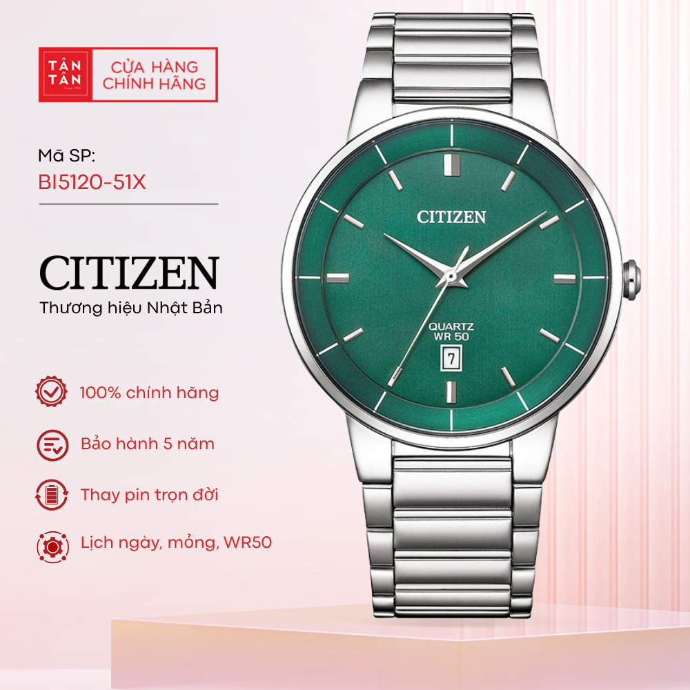 Đồng Hồ Nam Citizen  BI5120-51X Quartz 40mm - Đồng Hồ Tân Tân