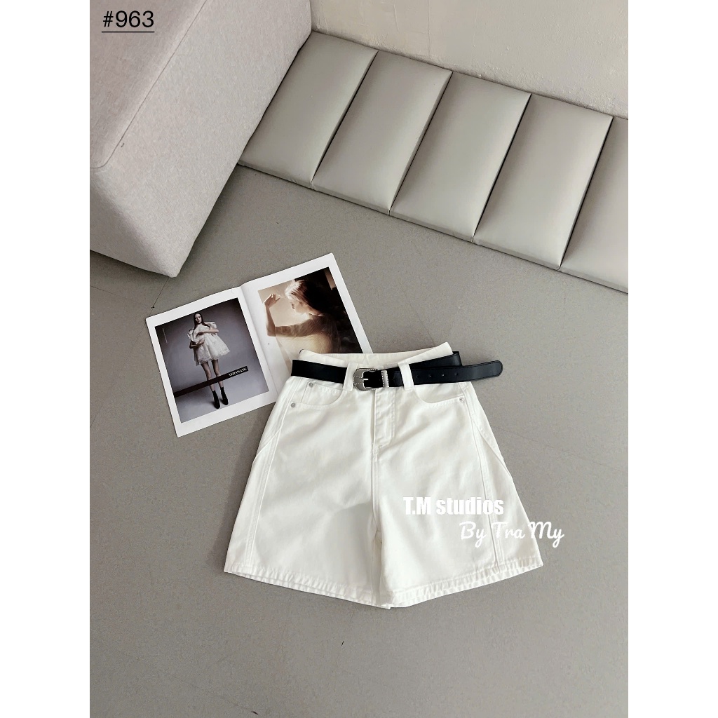 [Sẵn/QC] Quần Sooc Jeans Nữ Chất Mềm Co Giãn Nhẹ Basic Dễ Phối Tặng Kèm Đai #963