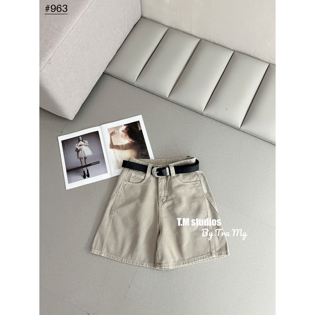 [Sẵn/QC] Quần Sooc Jeans Nữ Chất Mềm Co Giãn Nhẹ Basic Dễ Phối Tặng Kèm Đai #963