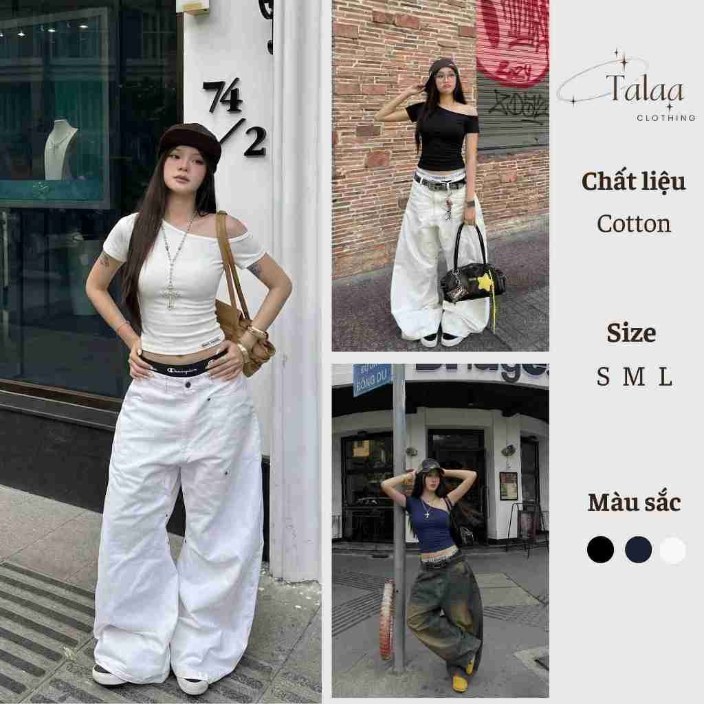 Áo Trễ Vai Nữ Thắt Eo Tôn Dáng Basic TaLaa Clothing MP0079