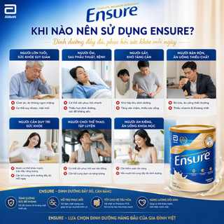 Sữa bột ensure  abbott vanilla 850g nội địa Úc hương vani giàu dinh dưỡng hộp 850g