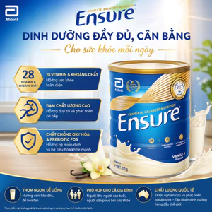 Sữa bột ensure abbott vanilla 850g nội địa Úc hương vani giàu dinh dưỡng hộp 850g