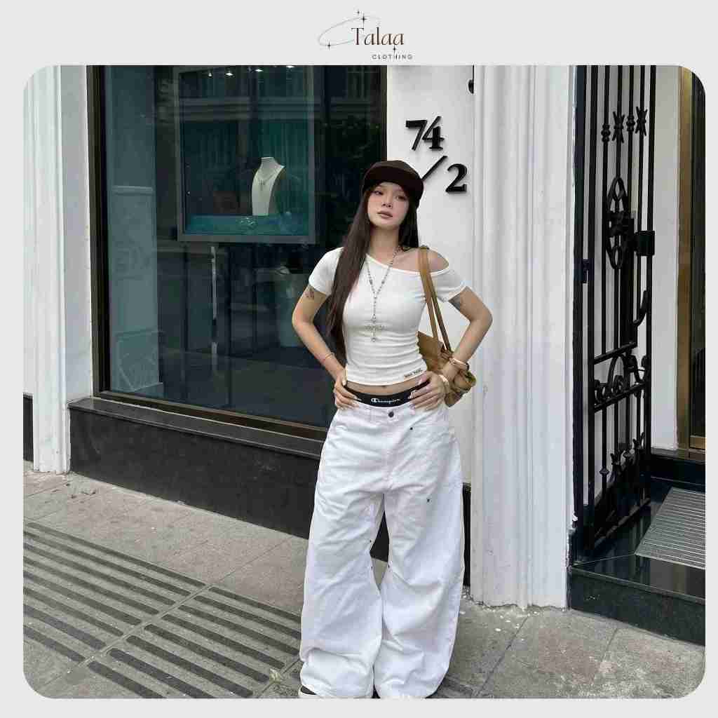 Áo Trễ Vai Nữ Thắt Eo Tôn Dáng Basic TaLaa Clothing MP0079