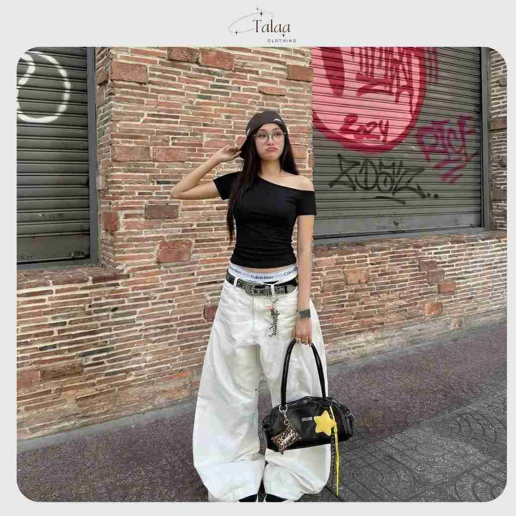 Áo Trễ Vai Nữ Thắt Eo Tôn Dáng Basic TaLaa Clothing MP0079