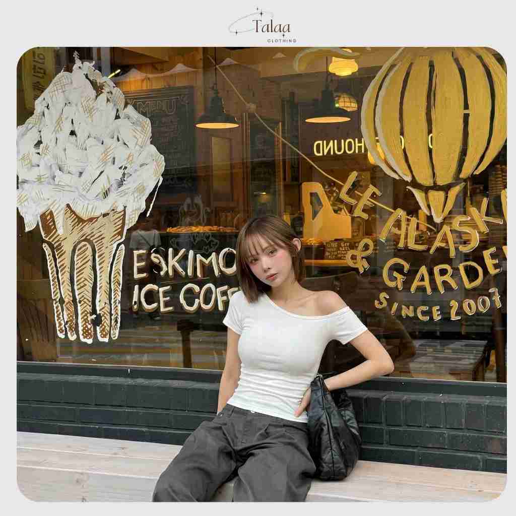 Áo Trễ Vai Nữ Thắt Eo Tôn Dáng Basic TaLaa Clothing MP0079
