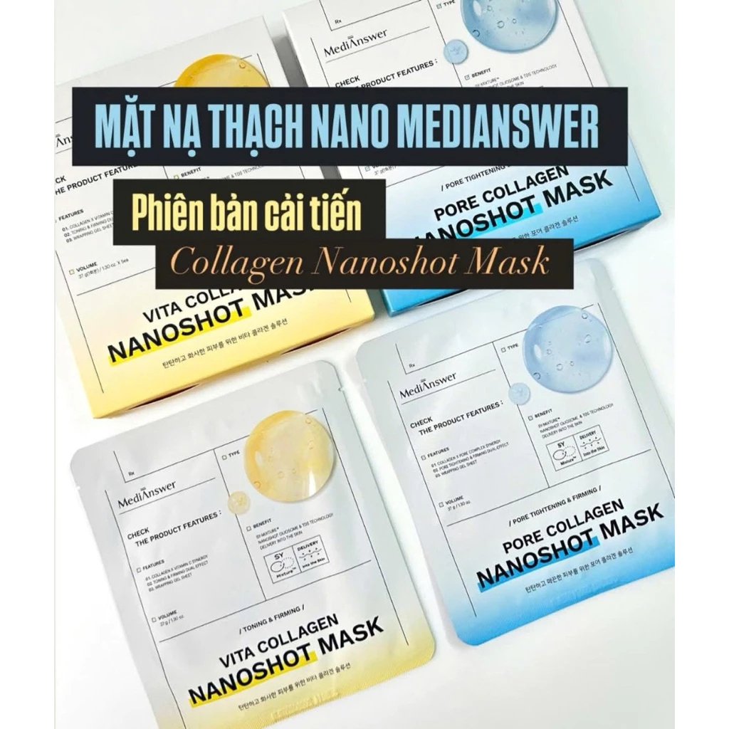 Mặt Nạ Thạch MediAnswer Pore Nanoshot Mask Cấp Ẩm, Phục Hồi Da Chuyên Sâu - Ever Queen