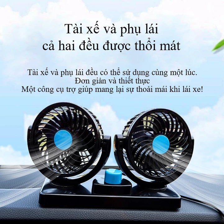 Quạt mini ô tô xoay 360 độ BELLAYA Quạt mini ô tô Quạt đơn mini Quạt đôi mini ô tô Quạt hai đầu mini Quạt ô tô 12V