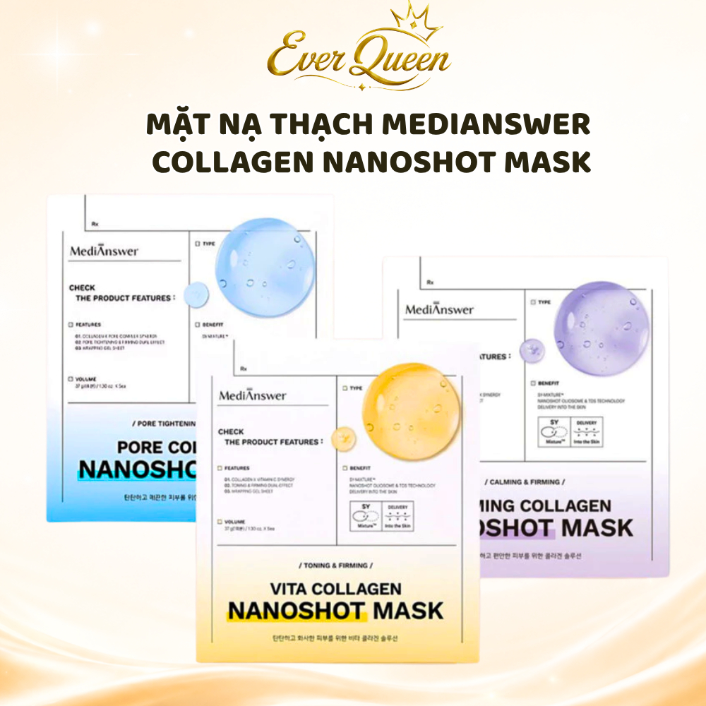 Mặt Nạ Thạch MediAnswer Pore Nanoshot Mask Cấp Ẩm, Phục Hồi Da Chuyên Sâu - Ever Queen