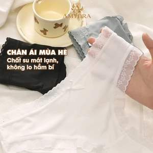 Combo 3 Quần Lót Su Ren Thoáng Mát - Set 3 Quần Lót Nữ Mềm Mại Đính Nơ Điệu Đà AMYBRA L519