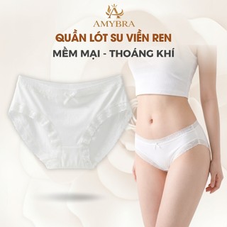 Combo 3 Quần Lót Su Ren Thoáng Mát - Set 3 Quần Lót Nữ Mềm Mại Đính Nơ Điệu Đà AMYBRA L519