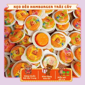Kẹo Dẻo Hình Bánh Hamburger Nhỏ Xinh Dẻo Dai Thơm Ngon, Kẹo Dẻo Cho Bé Đồ Ăn Vặt Cổng Trường Gấu Béo