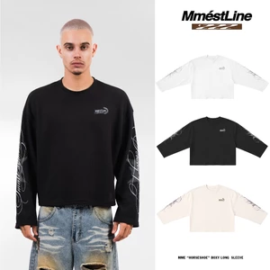 Áo Longsleeve MMESTLINE "HORSESHOE" Áo thun tay dài Form Boxy Vải Waffle Cotton
