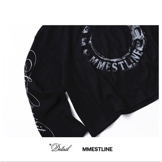 Áo Longsleeve MMESTLINE "HORSESHOE" Áo thun tay dài Form Boxy Vải Waffle Cotton