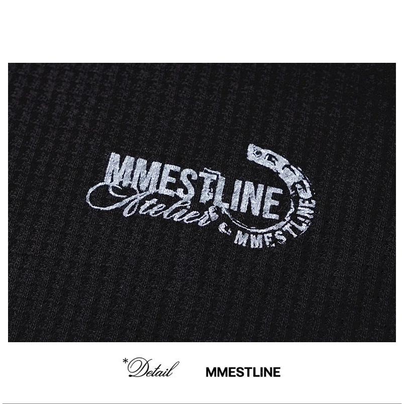 Áo Longsleeve MMESTLINE "HORSESHOE" Áo thun tay dài Form Boxy Vải Waffle Cotton