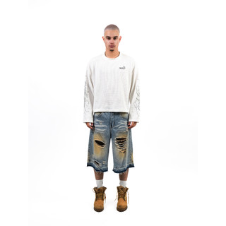 Áo Longsleeve MMESTLINE "HORSESHOE" Áo thun tay dài Form Boxy Vải Waffle Cotton