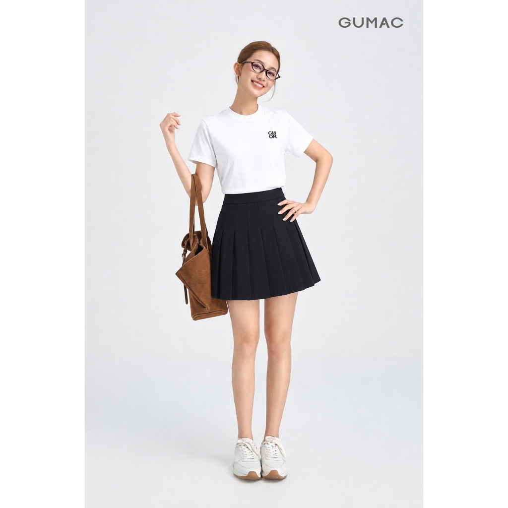 Chân Váy Nữ Gmorning - GUMAC Form Midi Xếp Ly Dây Kéo Sườn Tinh Tế Dễ Mặc YVG05017