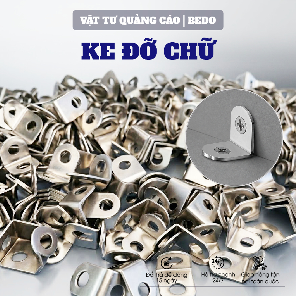 Ke Đỡ Chữ Nổi BEDO Ke V Gắn Chữ Mica Inox Alu Quảng Cáo Túi 800c Thi Công Nhanh Chuyên Nghiệp
