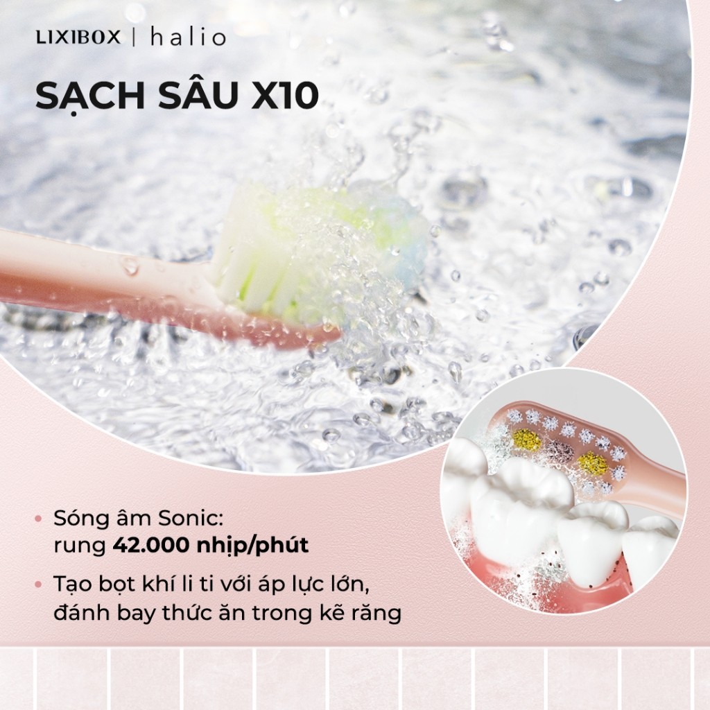 Combo 02 Bàn Chải Điện Làm Sạch Sâu Halio Sonic SmartClean Electronic Toothbrush