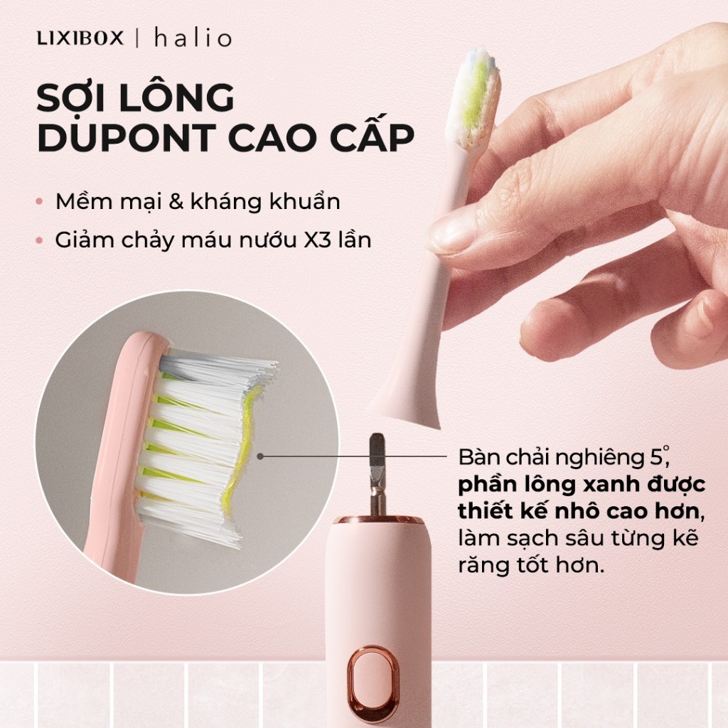 Combo 02 Bàn Chải Điện Làm Sạch Sâu Halio Sonic SmartClean Electronic Toothbrush