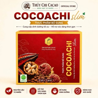 Cacao Cocoachi Nấm Linh Chi Hộp 20 Gói Ngũ Cốc Cacao Không Đường Không Chất Bảo Quản Thơm Ngon Dinh Dưỡng