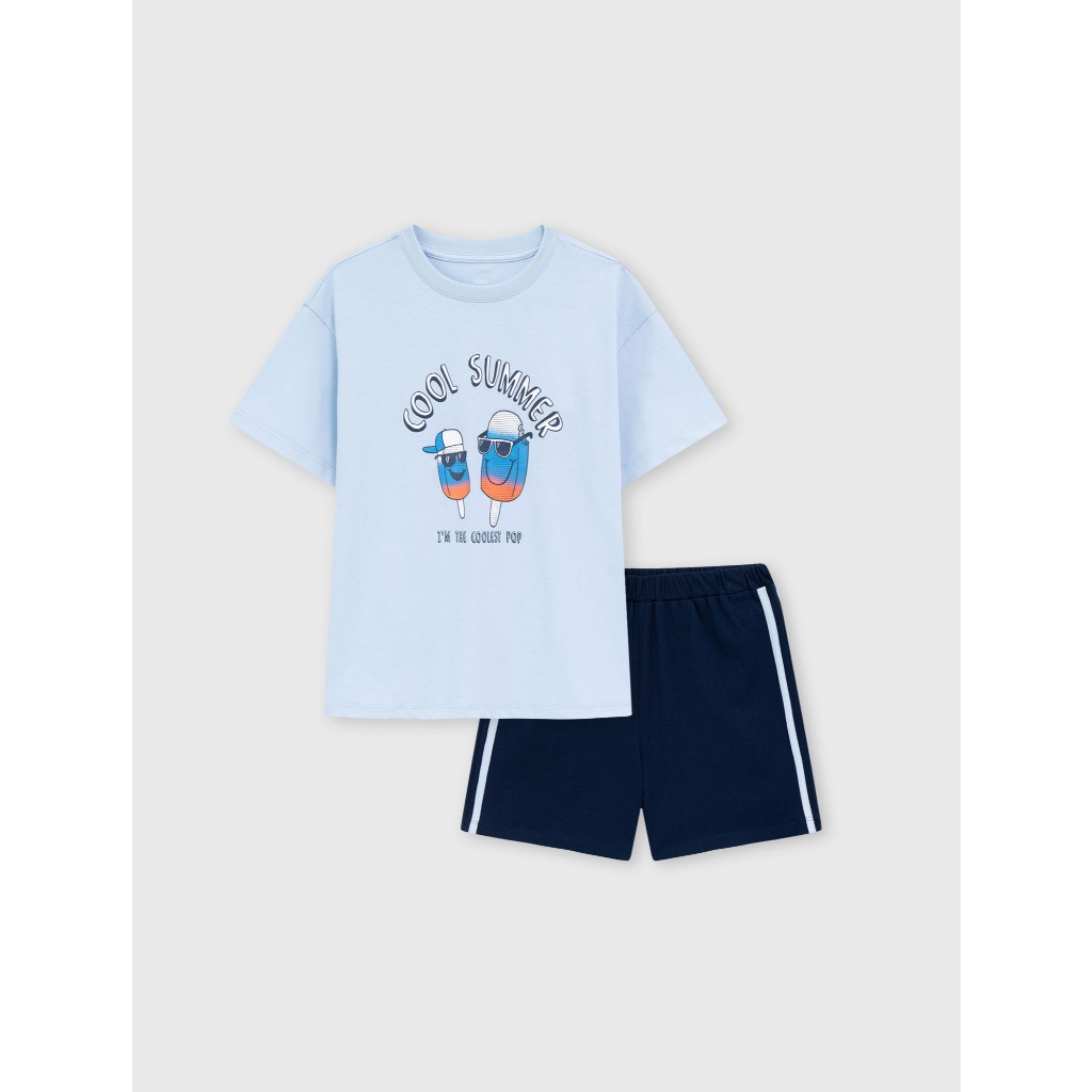 Bộ quần áo bé trai CANIFA mặc nhà chất liệu cotton mềm mát đạt chứng chỉ OEKO-TEX có hình in 2LS26S007
