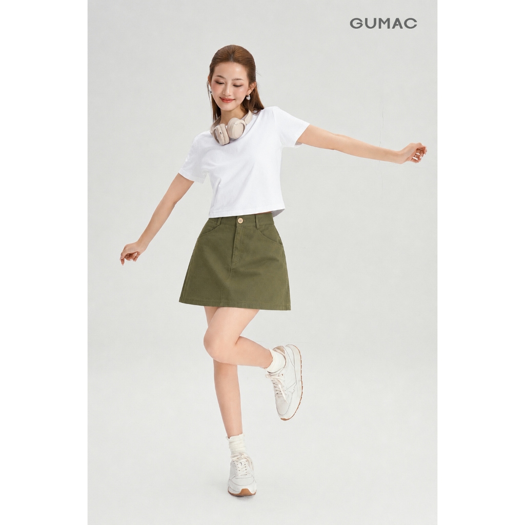 Chân Váy Nữ GUMAC Form A Có Lót Quần Dây Kéo Sau Thoải Mái Tiện Lợi YVG06040