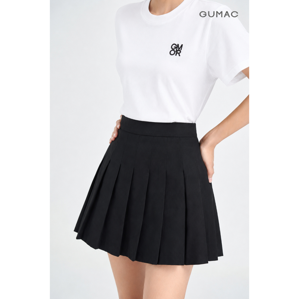 Chân Váy Nữ A Xòe Xếp Ly GUMAC Có Lót Quần Cạp Cao Kiểu Tennis Ngắn Form Đẹp Dễ Phối Đồ YVG05017