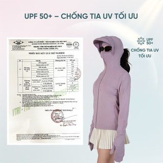 Áo Chống Nắng GUNO Tre Thơm Nữ Che Kín Tay 2 Lớp Dáng Ngắn Chống Tia UV Có Mũ Rộng Vành 26AG55