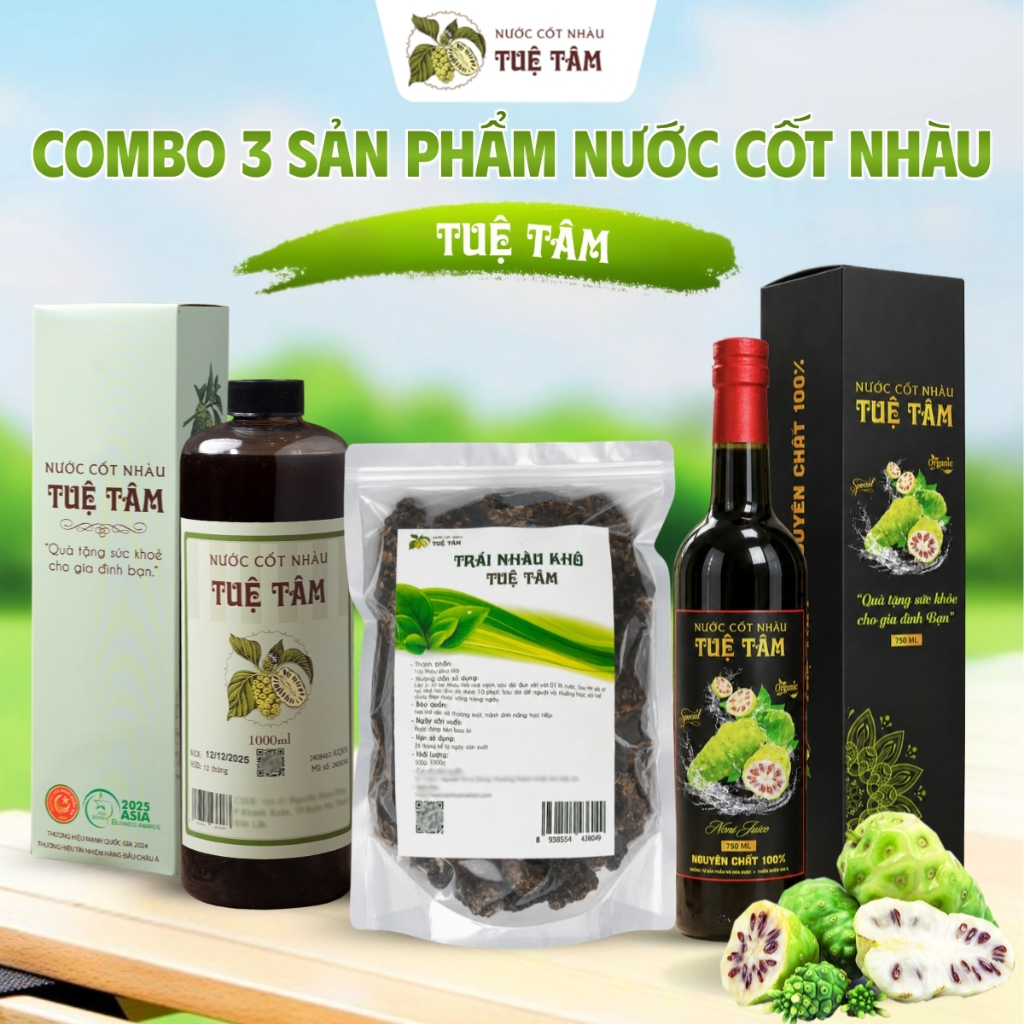Combo 3 sản phẩm Nước Cốt Nhàu Tuệ Tâm chăm sóc sức khỏe tăng sức đề kháng