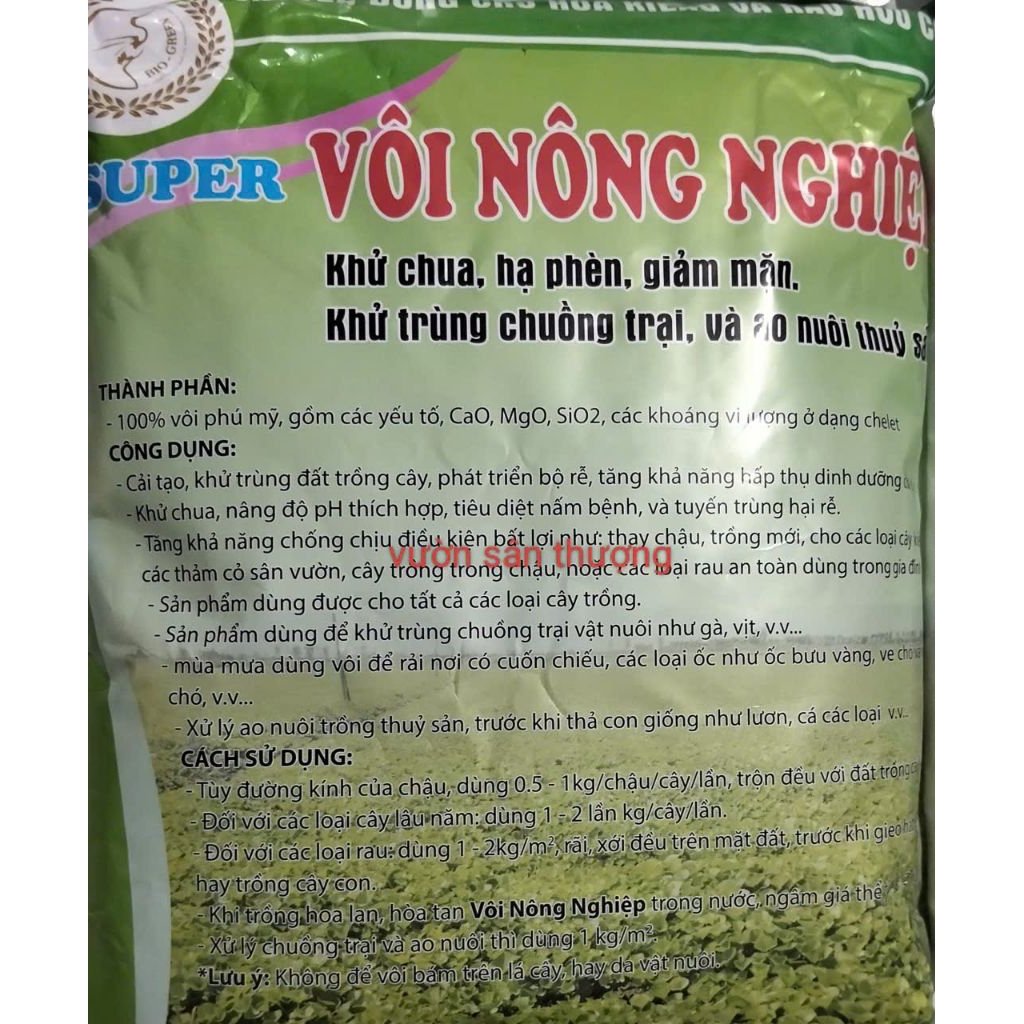 Super Lân Vôi 2kg Bi Green, Tinh Vôi Khử Trù.ng, Xử Lý Đất, Tiêu D.iệt Nấm Bệ.nh Tu.yến Tr.ùng