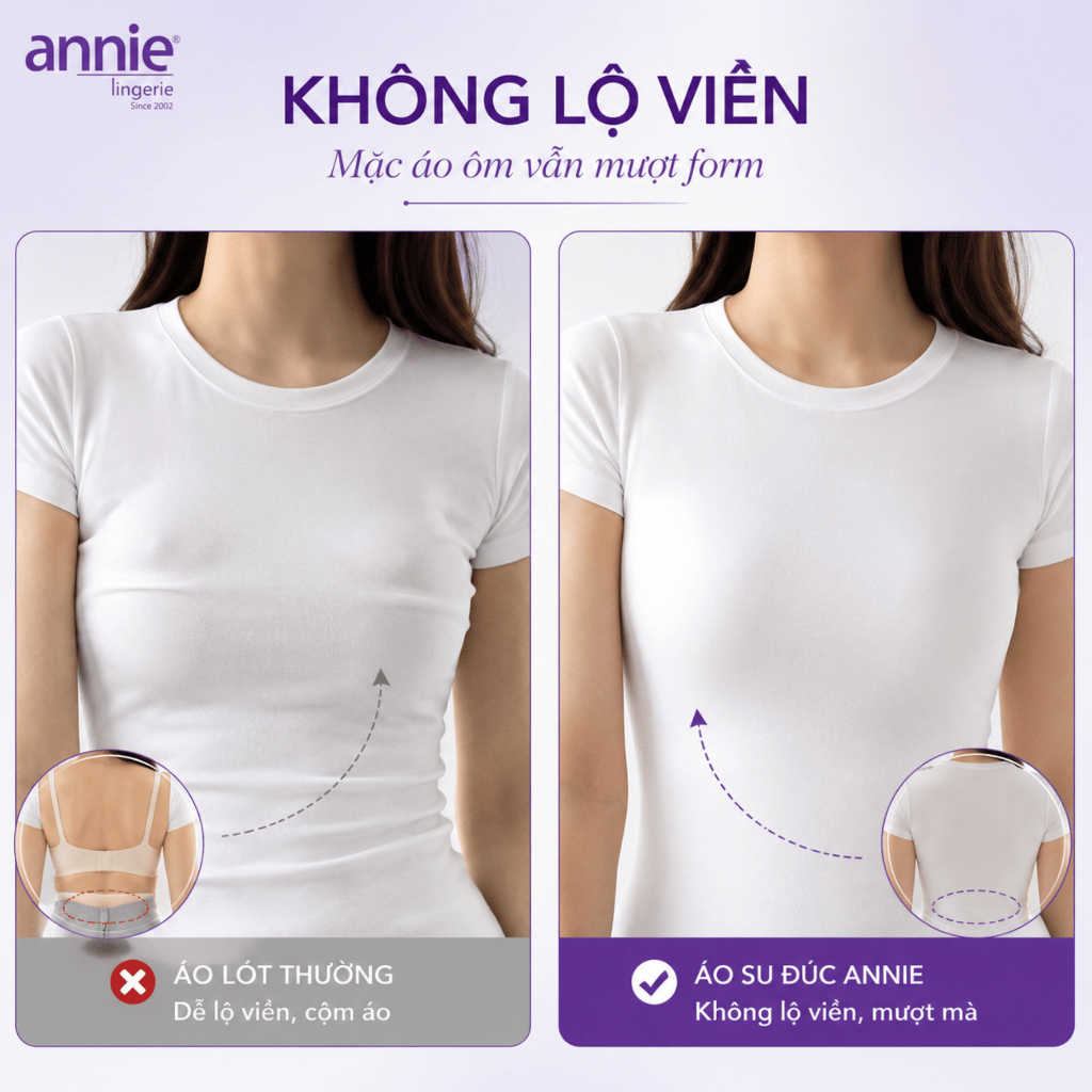 Combo 3 áo ngực nữ không gọng đúc su cao cấp annie Bra 8552 mút mỏng, mềm mịn