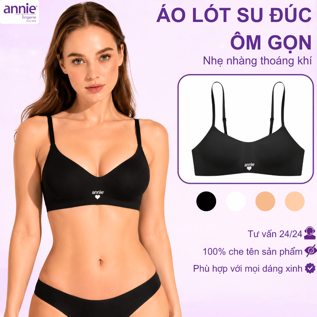 Áo ngực không gọng su đúc cao cấp annie BRA8552 mút mỏng, mềm mịn, không viền mặc áo sơ mi không lộ viền