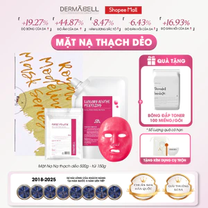 Mặt Nạ Thạch Dẻo DERMABELL - Hỗ Trợ Dưỡng Trắng, Cấp Ẩm, Căng Bóng Hộp 500g+150g