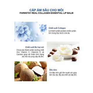 Son Dưỡng Môi Collagen Farmstay – Dưỡng Ẩm Mềm Mượt Giảm Khô Nứt Lip Balm 10ml
