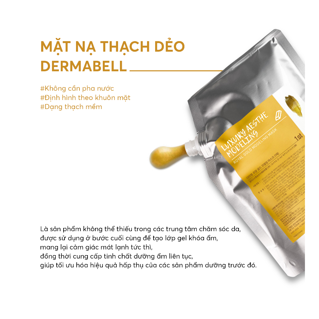 Mặt Nạ Thạch Dẻo DERMABELL -  Hỗ Trợ Dưỡng Trắng, Cấp Ẩm, Căng Bóng Hộp 500g+150g