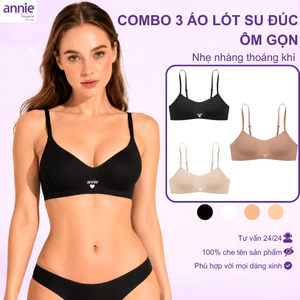 Combo 3 áo ngực nữ không gọng đúc su cao cấp annie Bra 8552 mút mỏng, mềm mịn thoáng mát ngày hè