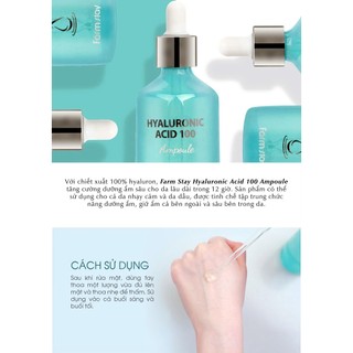 Serum HA Farmstay – Cấp Nước Căng Da Khóa Ẩm Hyaluronic Acid Serum 100ml