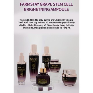 Tinh Chất Tế Bào Gốc Nho Farmstay – Dưỡng Ẩm Trắng Da Phục Hồi Ampoule 30ml