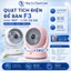 Quạt Tích Điện Để Bàn Mini 360° 3 Cấp Độ Gió, Pin Lithium Dung Lượng Lớn, Sạc Nhanh Type-C