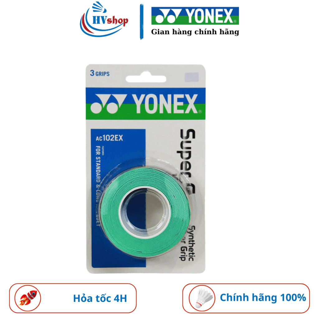 Quấn cán cầu lông Yonex AC102EX 3in1 chính hãng, siêu bám tay, thấm hút mồ hôi tốt - HVShop